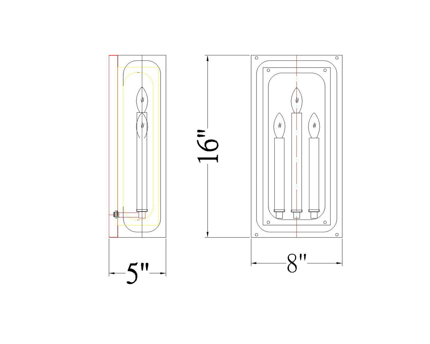 Z-Lite - 3038-3S-MB - Three Light Wall Sconce - Easton - Matte Black