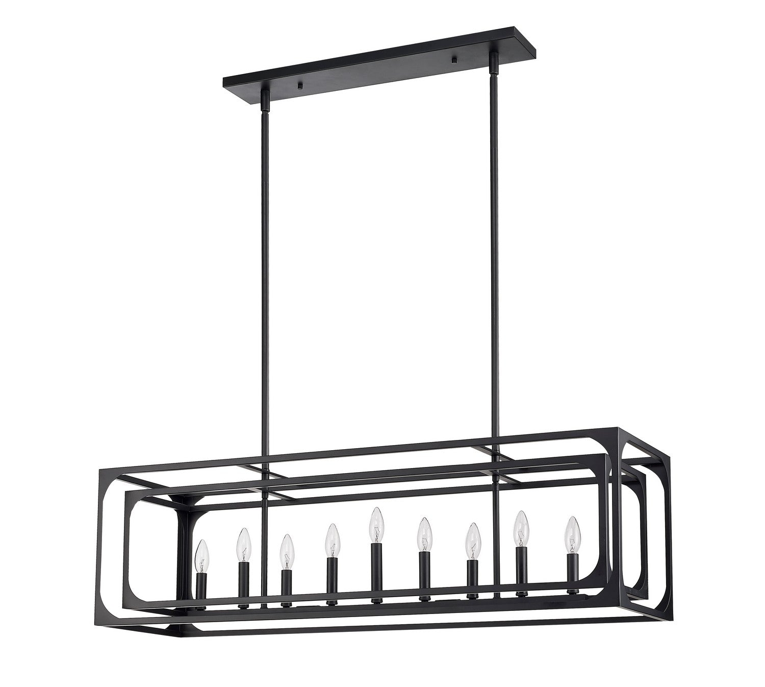 Z-Lite - 3038-9L-MB - Nine Light Linear Chandelier - Easton - Matte Black