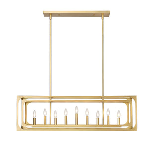 Z-Lite - 3038-9L-RB - Nine Light Linear Chandelier - Easton - Rubbed Brass