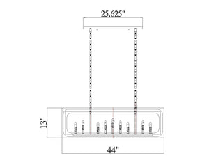 Z-Lite - 3038-9L-RB - Nine Light Linear Chandelier - Easton - Rubbed Brass