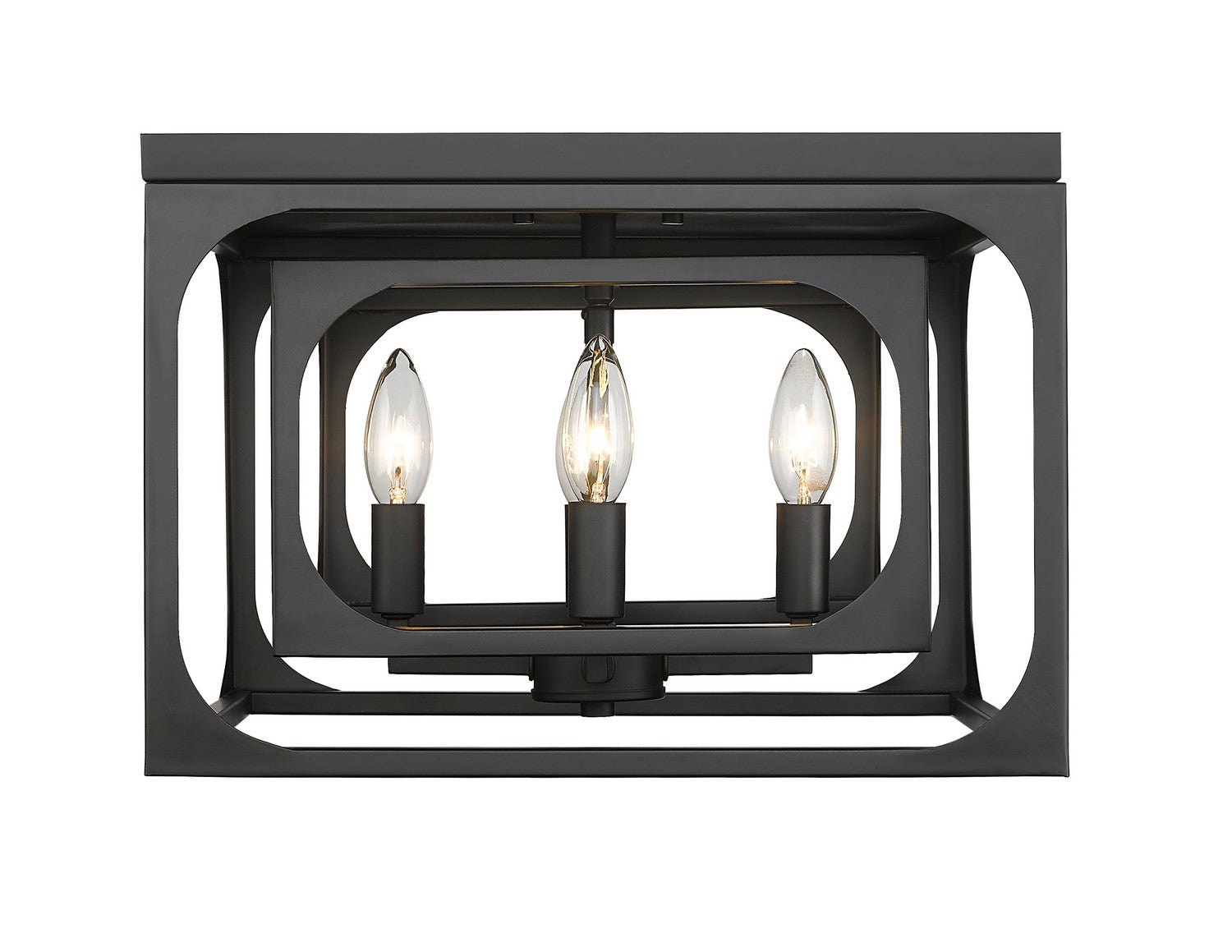 Z-Lite - 3038F-MB - Four Light Flush Mount - Easton - Matte Black