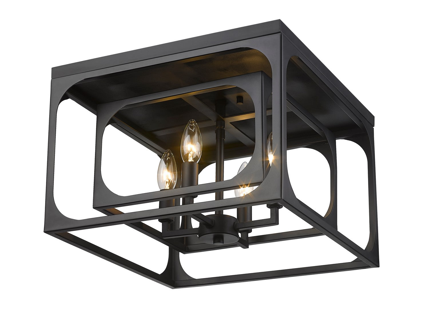 Z-Lite - 3038F-MB - Four Light Flush Mount - Easton - Matte Black