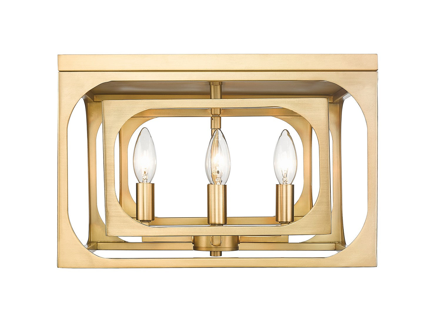 Z-Lite - 3038F-RB - Four Light Flush Mount - Easton - Rubbed Brass