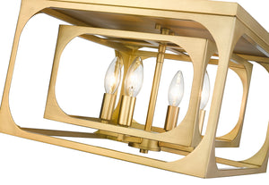 Z-Lite - 3038F-RB - Four Light Flush Mount - Easton - Rubbed Brass