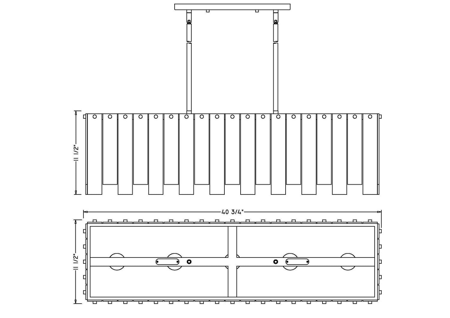 Z-Lite - 345-40L-PN - Five Light Linear Chandelier - Viviana - Polished Nickel