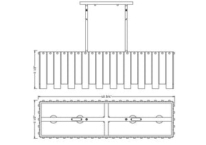 Z-Lite - 345-40L-PN - Five Light Linear Chandelier - Viviana - Polished Nickel