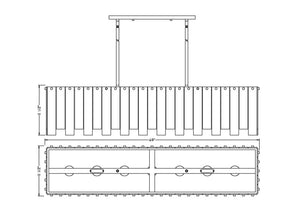 Z-Lite - 345-49L-PN - Seven Light Linear Chandelier - Viviana - Polished Nickel