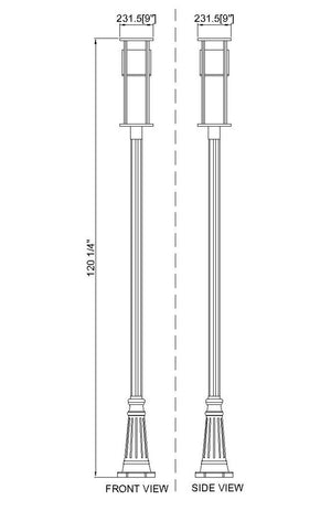 Z-Lite - 517PHM-519P-BK-LED - LED Outdoor Post Mount - Luca - Black