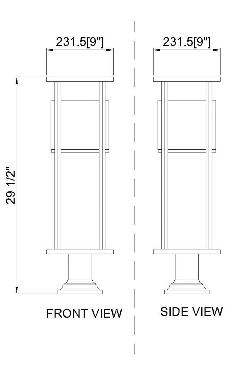 Z-Lite - 517PHM-533PM-BK-LED - LED Outdoor Pier Mount - Luca - Black