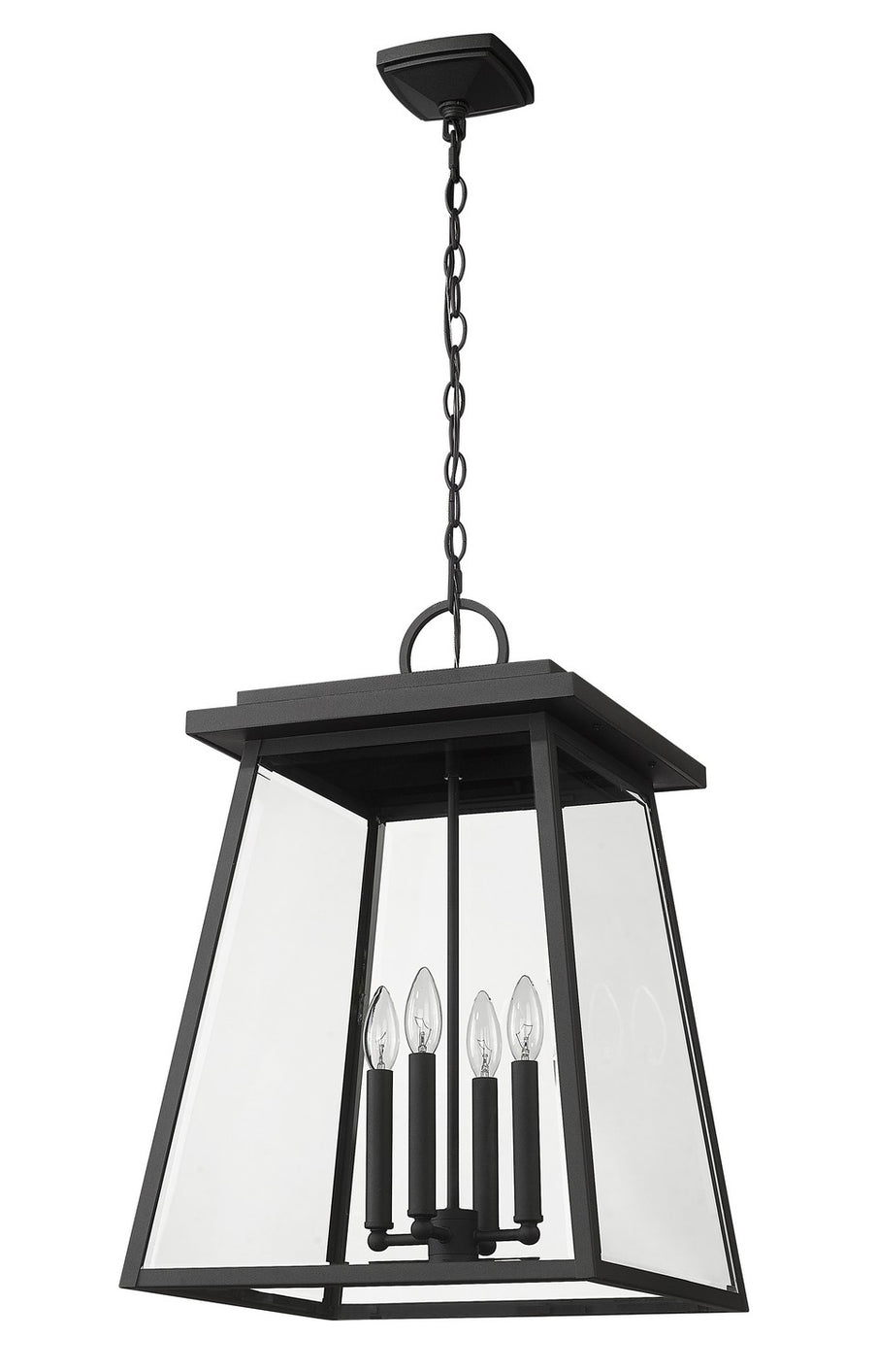 Z-Lite - 521CHXL-BK - Four Light Outdoor Chain Mount Ceiling Fixture - Broughton - Black