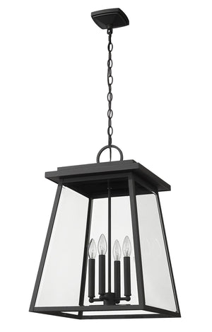 Z-Lite - 521CHXL-BK - Four Light Outdoor Chain Mount Ceiling Fixture - Broughton - Black