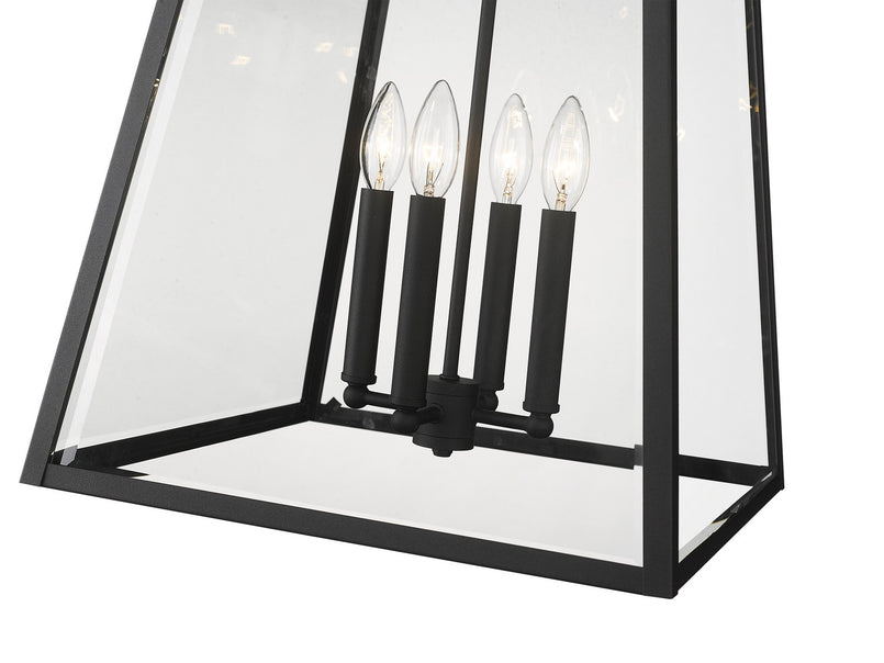 Z-Lite - 521CHXL-BK - Four Light Outdoor Chain Mount Ceiling Fixture - Broughton - Black