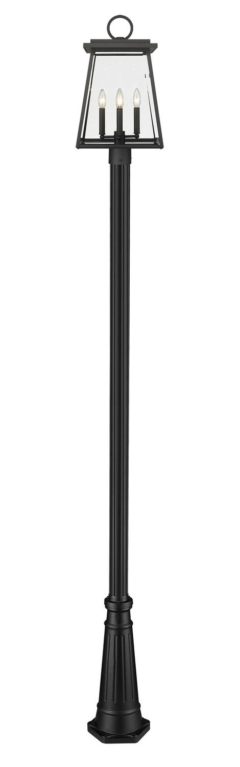 Z-Lite - 521PHBR-519P-BK - Four Light Outdoor Post Mounted Fixture - Broughton - Black