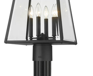 Z-Lite - 521PHBR-519P-BK - Four Light Outdoor Post Mounted Fixture - Broughton - Black