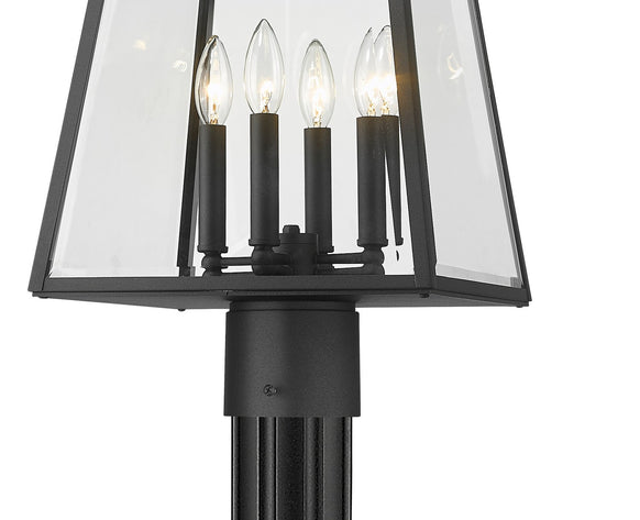 Z-Lite - 521PHBR-519P-BK - Four Light Outdoor Post Mounted Fixture - Broughton - Black