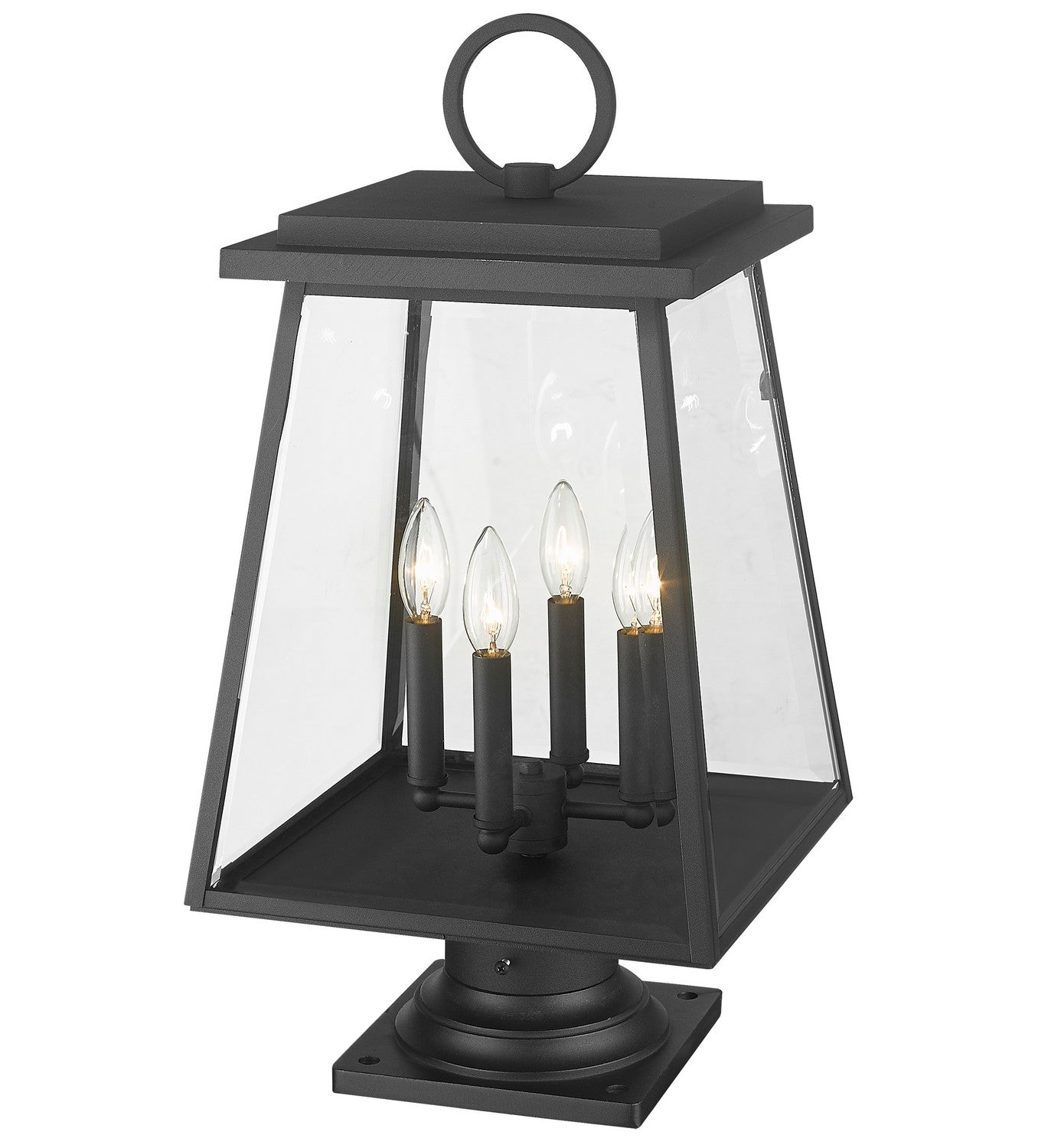Z-Lite - 521PHBR-533PM-BK - Four Light Outdoor Pier Mounted Fixture - Broughton - Black