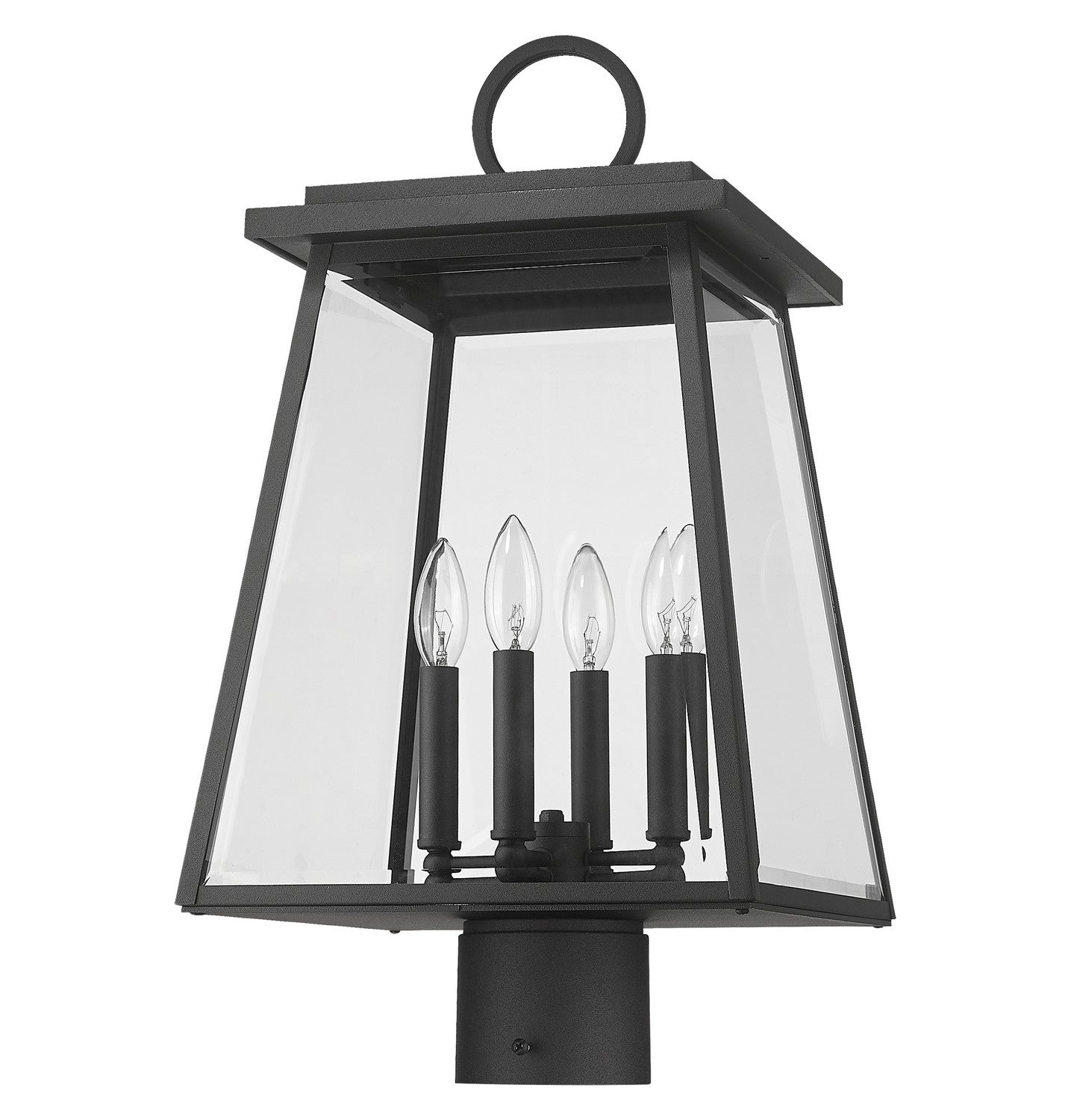 Z-Lite - 521PHBR-BK - Four Light Outdoor Post Mount Fixture - Broughton - Black