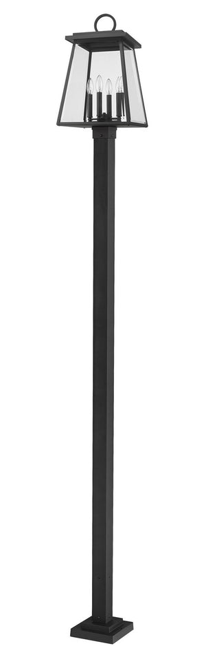 Z-Lite - 521PHBS-536P-BK - Four Light Outdoor Post Mounted Fixture - Broughton - Black
