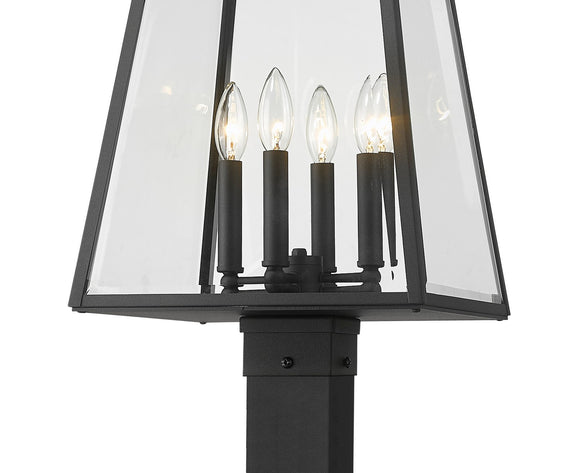 Z-Lite - 521PHBS-536P-BK - Four Light Outdoor Post Mounted Fixture - Broughton - Black