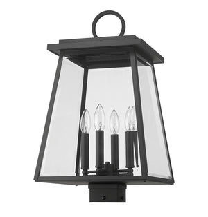 Z-Lite - 521PHBS-BK - Four Light Outdoor Post Mount Fixture - Broughton - Black