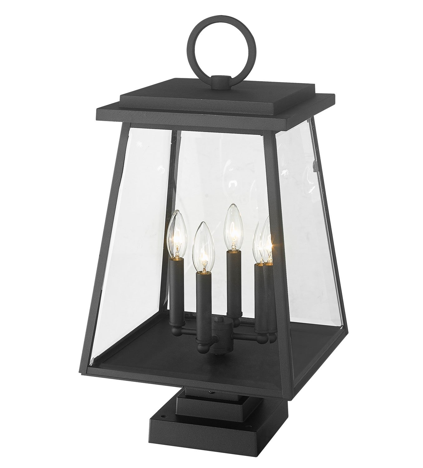 Z-Lite - 521PHBS-SQPM-BK - Four Light Outdoor Pier Mounted Fixture - Broughton - Black