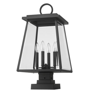 Z-Lite - 521PHBS-SQPM-BK - Four Light Outdoor Pier Mount - Broughton - Black