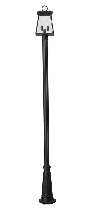 Z-Lite - 521PHMR-519P-BK - Two Light Outdoor Post Mounted Fixture - Broughton - Black