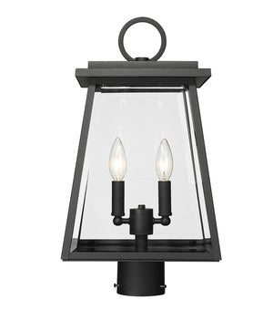 Z-Lite - 521PHMR-BK - Two Light Outdoor Post Mount Fixture - Broughton - Black