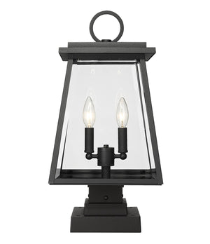 Z-Lite - 521PHMS-SQPM-BK - Two Light Outdoor Pier Mounted Fixture - Broughton - Black