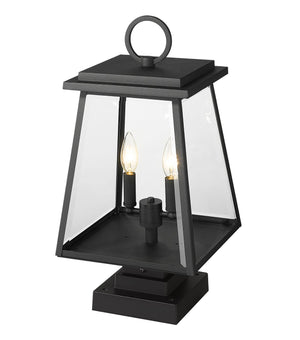 Z-Lite - 521PHMS-SQPM-BK - Two Light Outdoor Pier Mounted Fixture - Broughton - Black