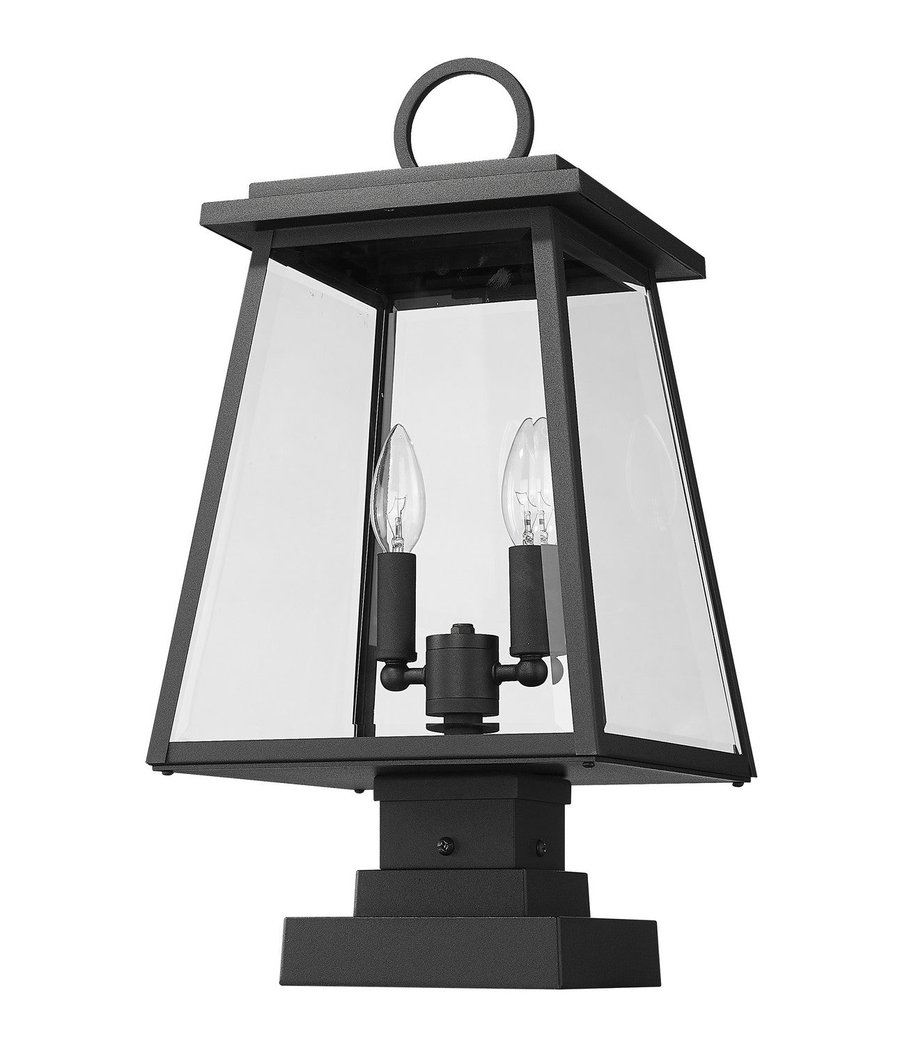 Z-Lite - 521PHMS-SQPM-BK - Two Light Outdoor Pier Mounted Fixture - Broughton - Black