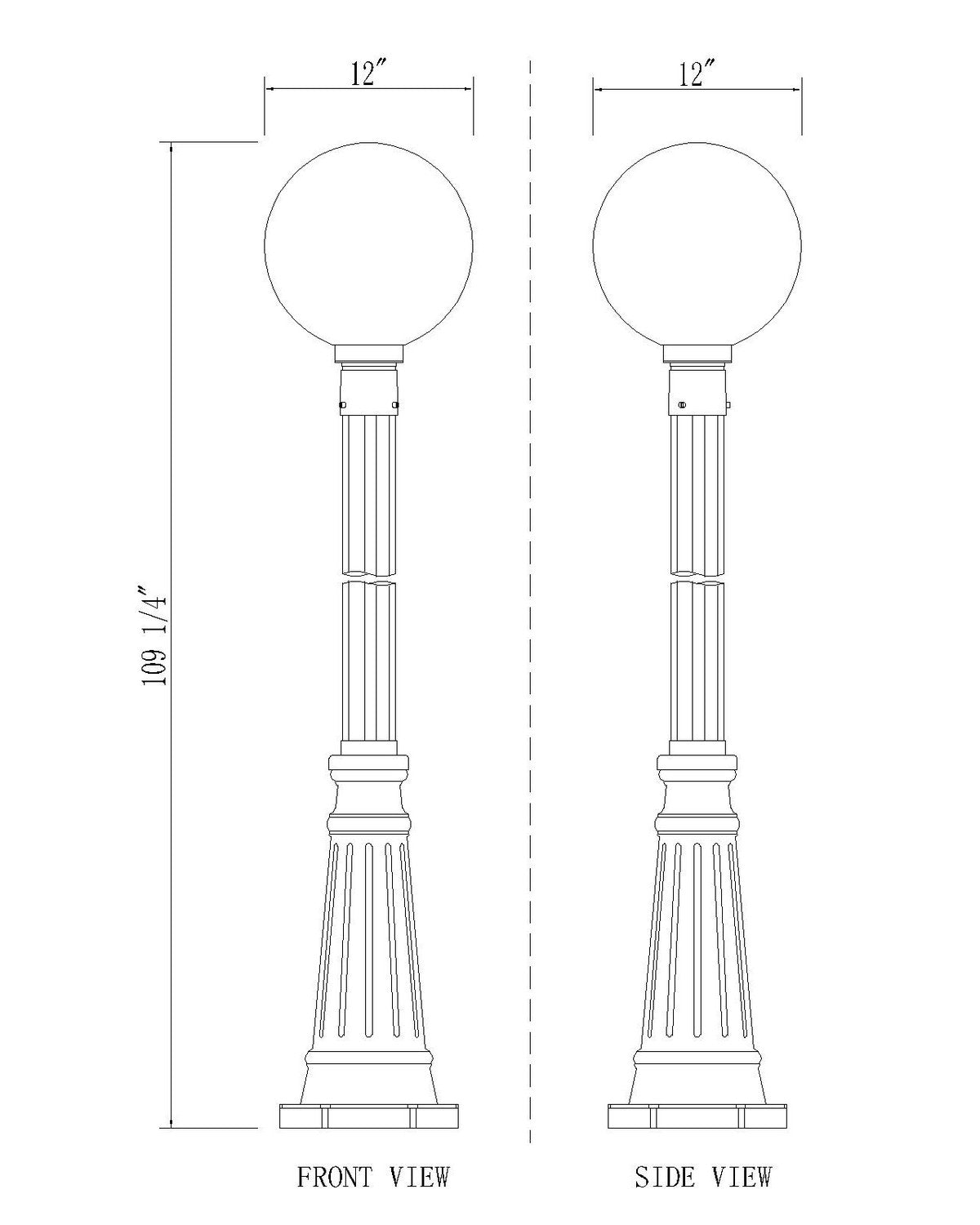 Z-Lite - 597PHB-519P-BK - One Light Outdoor Post Mount - Laurent - Black