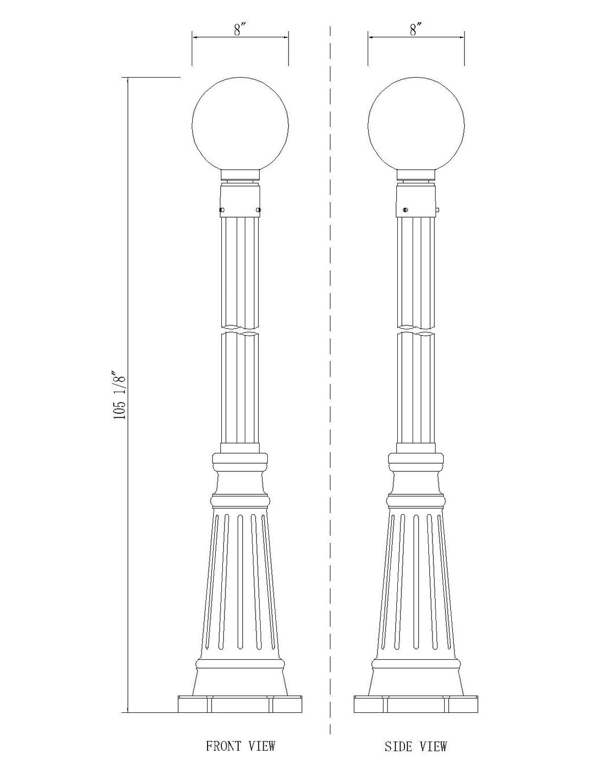 Z-Lite - 597PHM-519P-BK - One Light Outdoor Post Mount - Laurent - Black