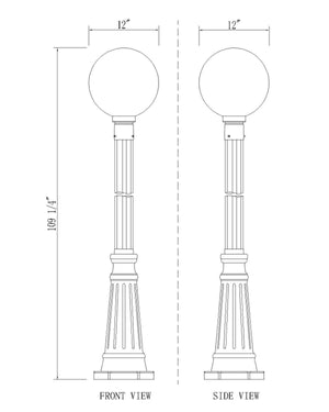 Z-Lite - 599PHB-519P-BK - One Light Outdoor Post Mounted Fixture - Laurent - Black