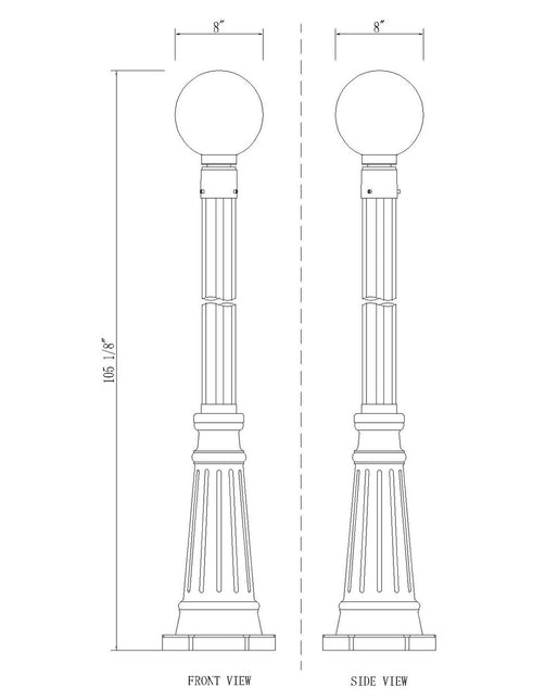 Z-Lite - 599PHM-519P-BK - One Light Outdoor Post Mount - Laurent - Black