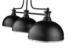 Z-Lite - 725-3MB-D12MB+BN - Three Light Billiard - Melange - Matte Black