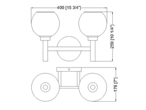 Z-Lite - 7502-2V-BG - Two Light Vanity - Sutton - Brushed Gold