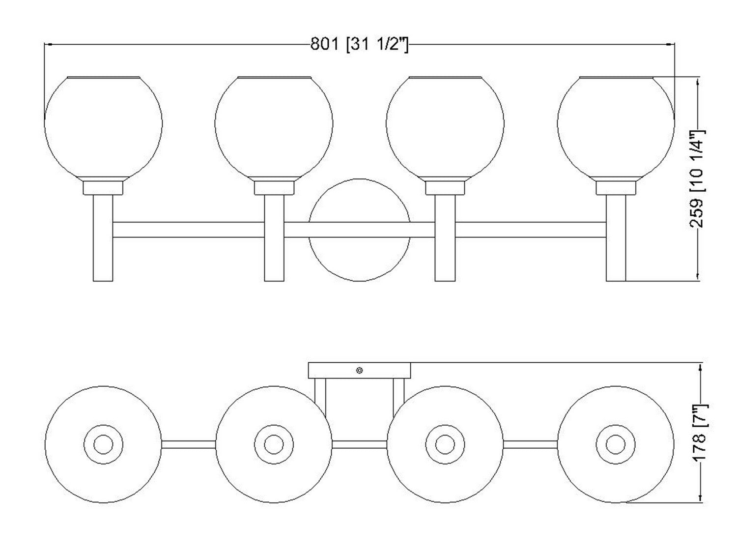 Z-Lite - 7502-4V-MB - Four Light Vanity - Sutton - Matte Black