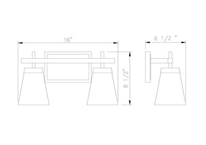 Z-Lite - 819-2V-BN - Two Light Vanity - Lauren - Brushed Nickel