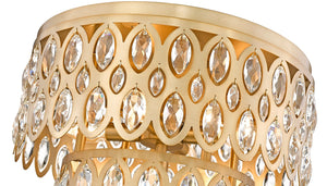 Z-Lite - 822F15-HB - Five Light Flush Mount - Dealey - Heirloom Brass