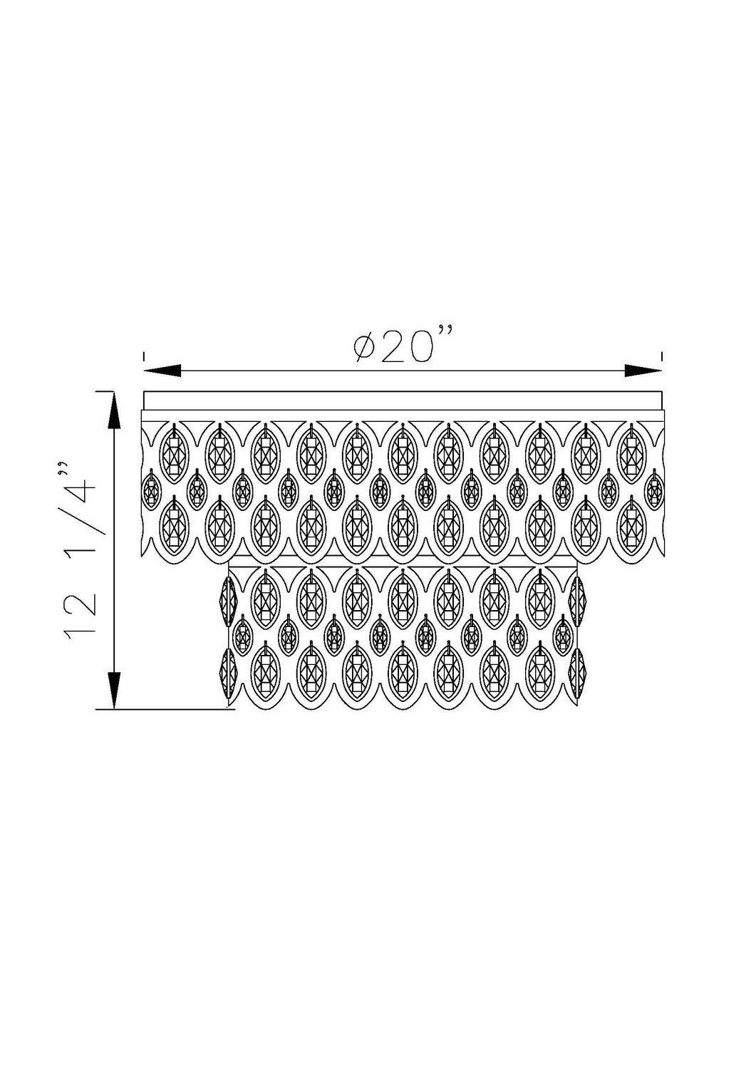 Z-Lite - 822F20-HB - Nine Light Flush Mount - Dealey - Heirloom Brass