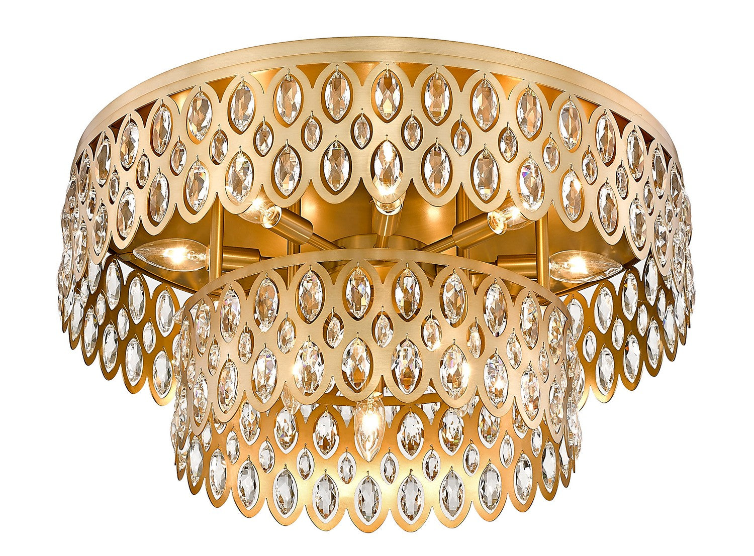 Z-Lite - 822F24-HB - 12 Light Flush Mount - Dealey - Heirloom Brass