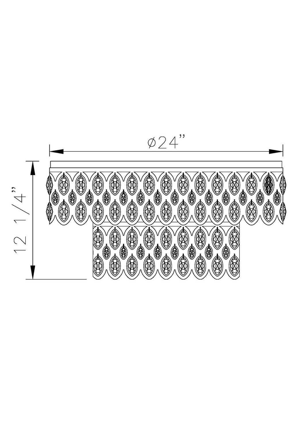 Z-Lite - 822F24-HB - 12 Light Flush Mount - Dealey - Heirloom Brass