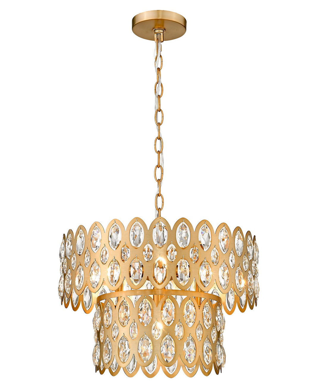 Z-Lite - 822P15-HB - Five Light Pendant - Dealey - Heirloom Brass