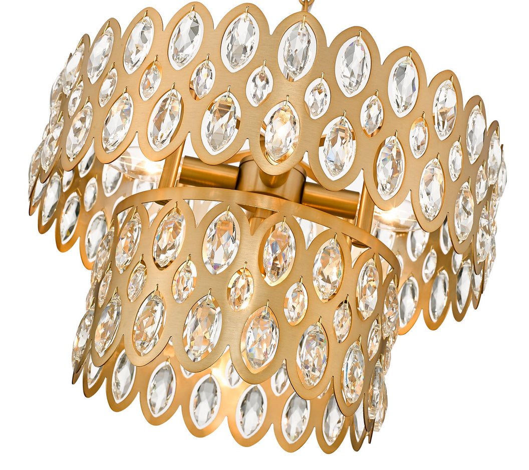 Z-Lite - 822P15-HB - Five Light Pendant - Dealey - Heirloom Brass
