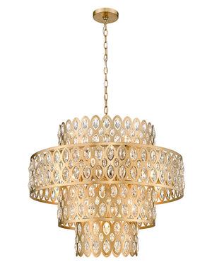 Z-Lite - 822P26-HB - 13 Light Chandelier - Dealey - Heirloom Brass