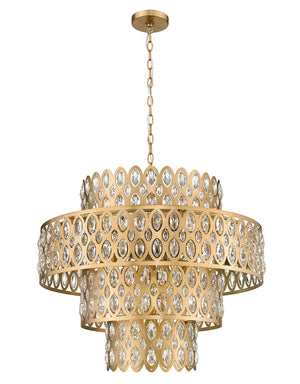 Z-Lite - 822P26-HB - 13 Light Chandelier - Dealey - Heirloom Brass