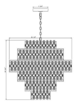 Z-Lite - 822P32-HB - 17 Light Chandelier - Dealey - Heirloom Brass