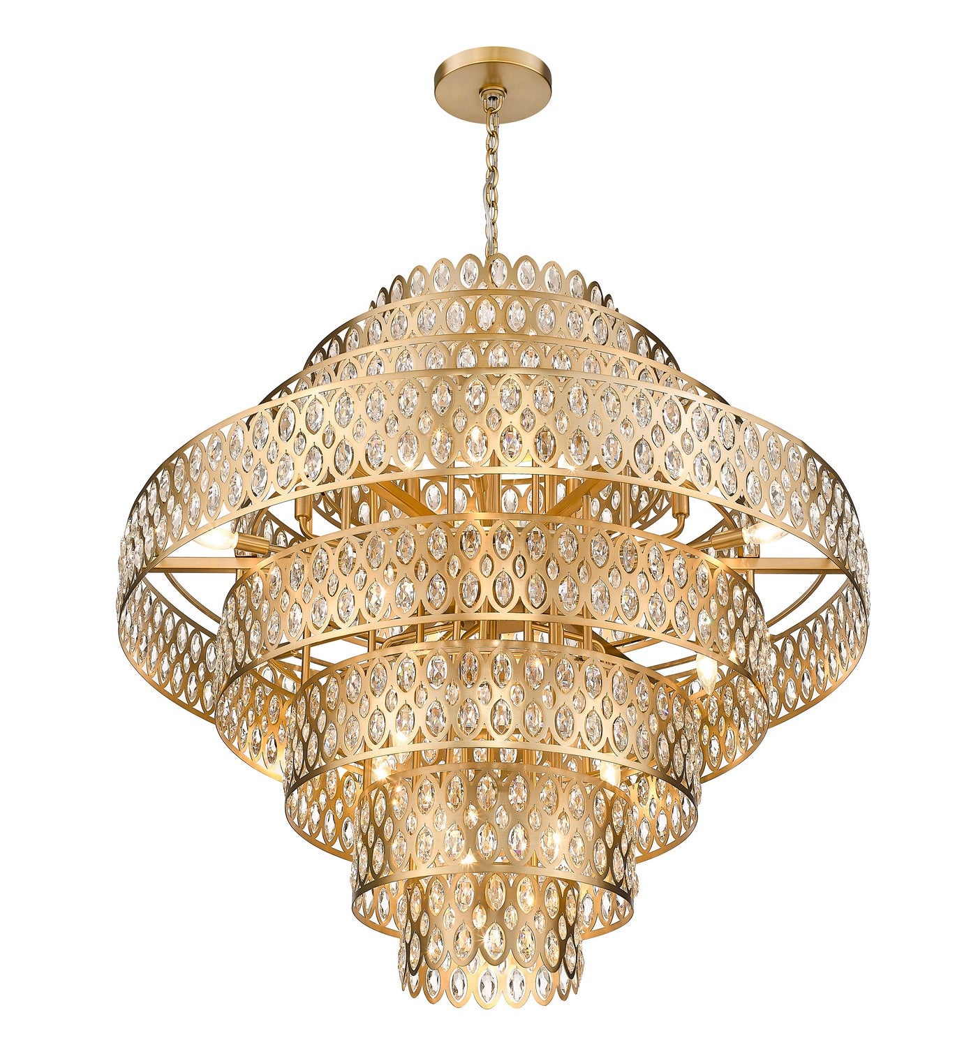 Z-Lite - 822P45-HB - 25 Light Chandelier - Dealey - Heirloom Brass