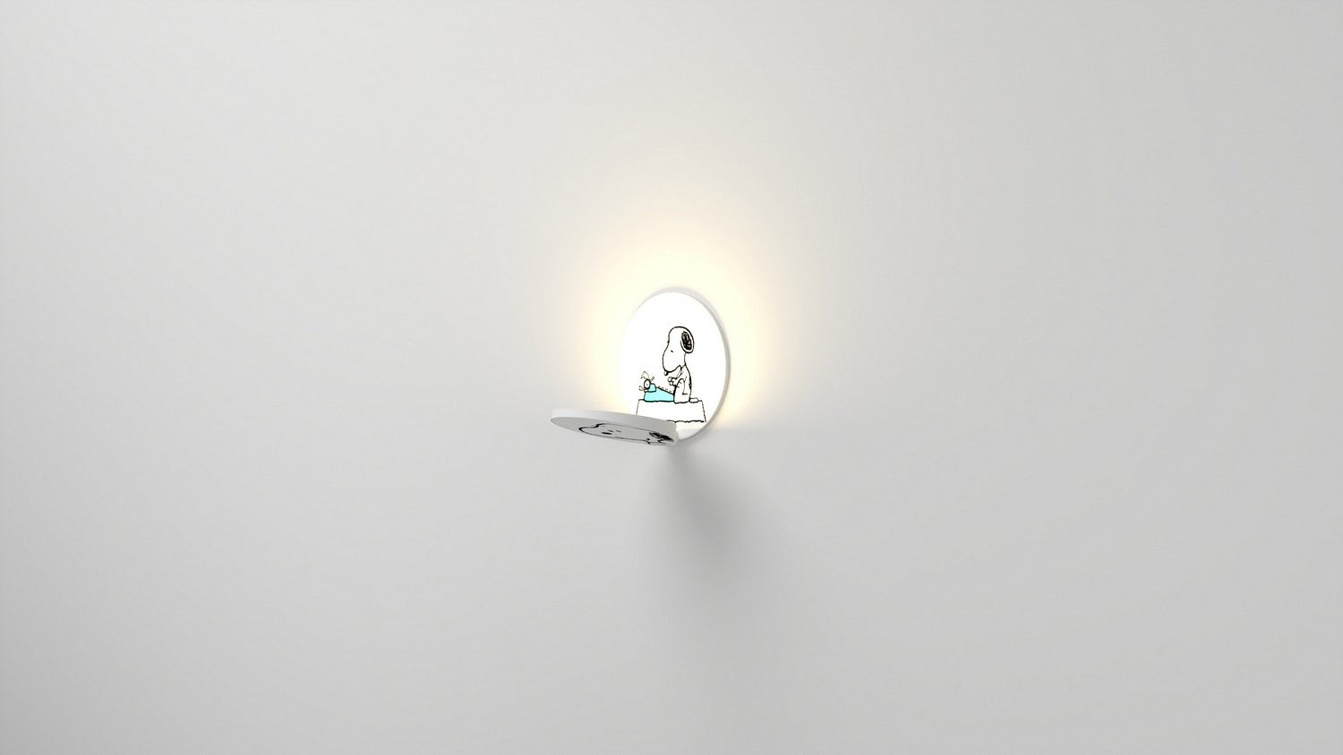 Koncept - GRW-S-MWT-SN1-PI - LED Wall Sconce - Gravy - Matte White, Snoopy